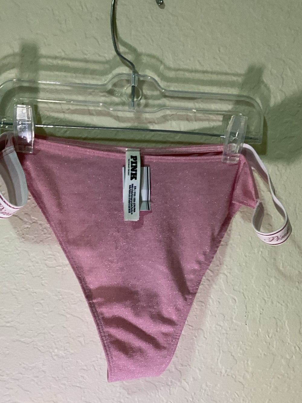 PINK Victoria's Secret Sparkle Pink Thong Panty